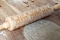 Christmas Rolling Pins Rock Snowflake Elk Wooden Rolling Embossing Baking Cookies Biscuit Fondant Cake Patterned Roller 35*5cm. 