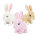 Plush Simulation Bunny Rabbit Animal Toy With Jumping Running Shake Ears Speak Mouth Automatic -18'×10'×19'cm. 