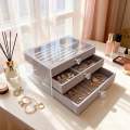 3 Layer Transparent Jewelry Box Organizer For Girls High Storage Jewellery Organizer Box With Secure Compartments. 
