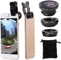 3in1 Fisheye Wide Angle Micro Camera Lens for iPhone Xiaomi Redmi 3IN1 Zoom Fish Eye Len on Smartphone Lenses with Phone Clip.