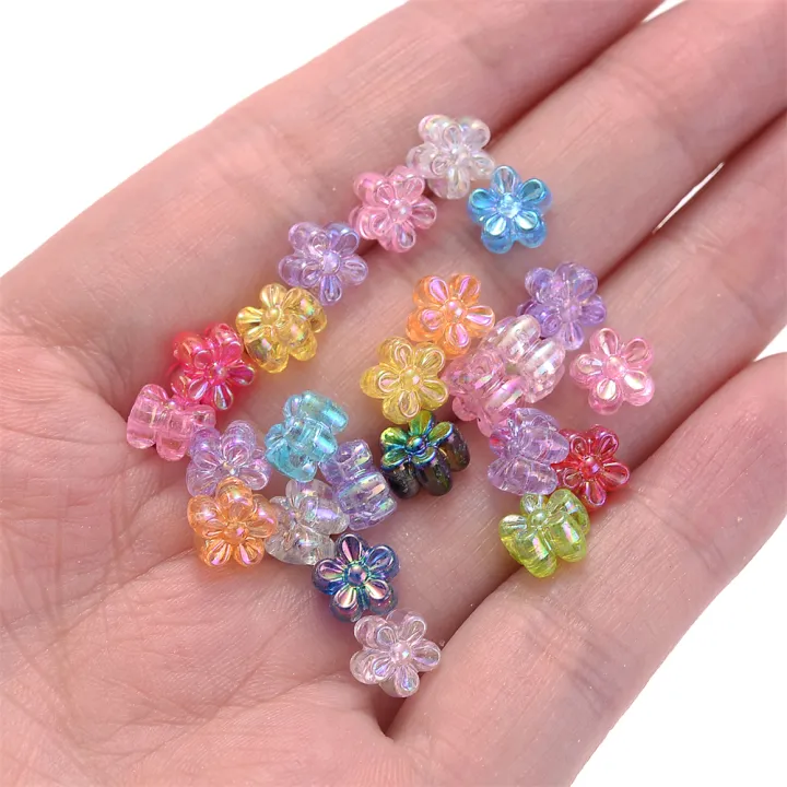 100pcs%204x7mm%20Acrylic%20Flower%20Beads%20Tiny%20AB%20Color%20Mix%20Shiny%20Loose%20Spacer%20Beads%20For%20Jewelry%20Making%20Diy%20Bracelet%20Necklace%20Keychain%20-%20Image%205