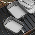 Tiartisan Pure Titaniuim Mini Cutting Board Outdoor Camping Portable Double Sided Food Grade Fruit Meat Chopping Board.
