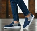 Sneakers check print slip on blue,black  fashionable shoes medium cut design with rubber material sool. 