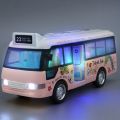 School Bus Toys Cars Die Cast Plastic Little Cars City Bus With Sound And Light Up Friction Powered Cars Play Toys Gift For Kids. 