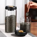 Vacuum Sealed Tank Transparent Glass Coffee Beans Food Storage Jars Household Moisture-proof Air Extraction Airtight Container. 
