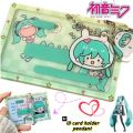 Hatsune Miku anime peripheral cartoon Lovely acrylic decorative pendant students photo ID card Protective case for friends.