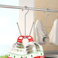 1/3pcs household double hook shoe rack, hanging type, space saving, home hardware accessory for drying shoes on the balcony. 