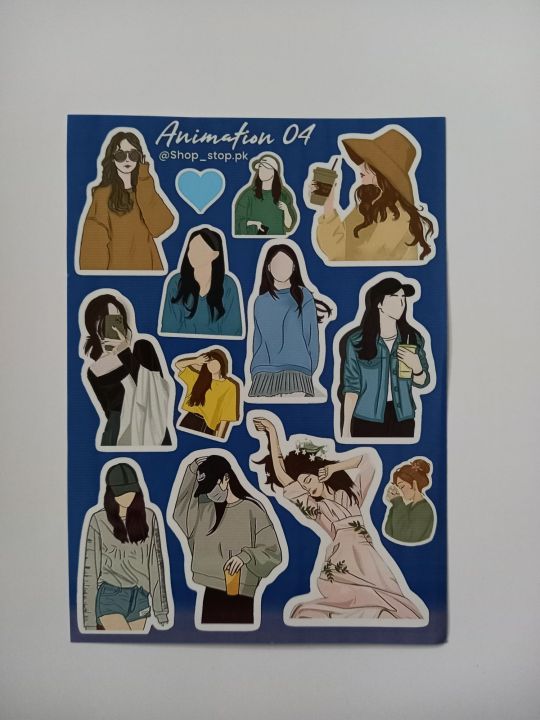 Animation 04 mini uncut sticker sheet for phone and journaling 10x15 cm