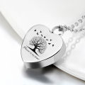 Tree of Life Urn Necklace for Men Women Heart Cremation Jewelry for Ashes of Loved Ones Keepsake Memorial Urn Locket.