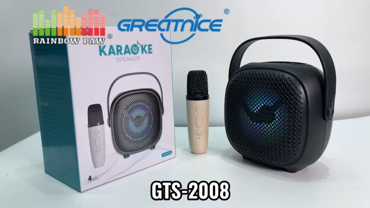 GREATNICE GTS-2008 Bluetooth, USB, TF Card & FM Radio Supported 4" Karaoke Wireless Speaker With Microphone