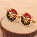 16 Styles Men's Cufflinks Superhero Movie Design High-Quality Alloy Material Black Cufflinks.