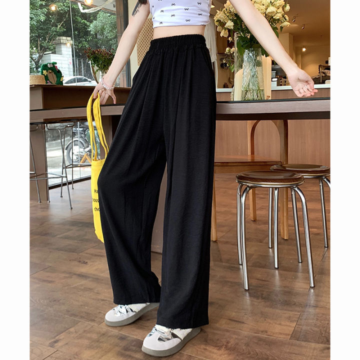 Summer%20Women%20Sweet%20Colorful%20Ice%20Silk%20Pants%20Lady%20Baggy%20Versatile%20Elastic%20Straight%20Leg%20Trousers%20Female%20Wide%20Leg%20High%20Waisted%20Pants%20-%20Image%206