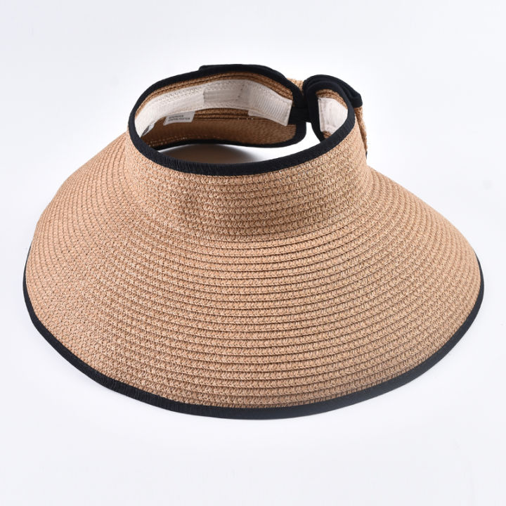 Summer%20Empty%20Top%20Straw%20Hat%20For%20Women%20Foldable%20Wide%20Large%20Brim%20Bowknot%20%20Sun%20Hat%20Travel%20Beach%20UV%20Protection%20Caps%20-%20Image%205