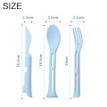 3PCS Portable Tableware Set Wheat Straw Dinnerware Detachable Cutlery Travel Tableware Picnic Dinnerware Set Camping Cutlery Set. 