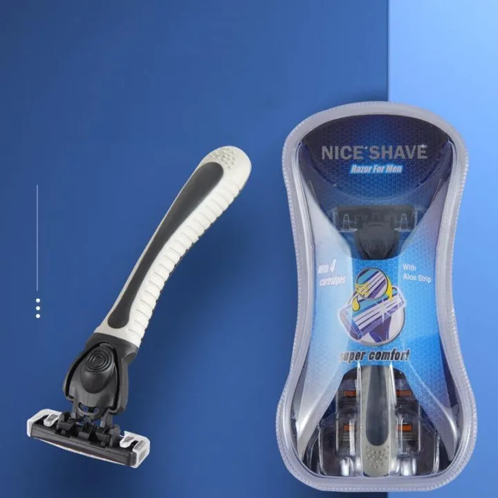 Disposable%20Shaving%20Razor%20Blade%20For%20Men%20Set%201%20Holder%20&%204%20Blades%203%20Layers%20Stainless%20Steel%20Manual%20Shave%20Razors%20For%20Daily%20Face%20Care%20-%20Image%202