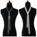 Bling Rhinestone Necktie Uniform Tie Women Neck Tie Daily Party Dance Tie. 