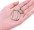 Metal Rectangle Adjuster Slides - Nickel-Plated Buckle for Belts and Bags, 15-Piece Set. 