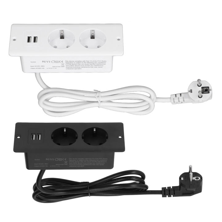 Embedded Outlet Embedded Power Outlet 2 USB 2 10A Ports Recessed Desk Socket In Desk ...