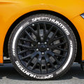 2pcs For One Tire SPEEDHUNTERS Car 3D Tire Letter Sticker Trend Auto Wheel Styling Decor Decals Water proof No Glue.