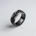 Prism Fashionable mechanical rotating ring Stainless Steel Chain Spinner Ring for Men Chain Spinner  for Boys Finger Ring Fine Workmanship Curb Chain Embedded Men Ring. 