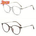 2 Pairs of Retro Ultra Light and Fashionable Reading Glasses Classic Anti Blue Light Glasses Suitable for Daily Life Use. 