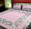 Embroidered Patch Work King Size BedSheet - High Quality - Cotton Satin Double Bedsheet Embroided - Ar Cart. 