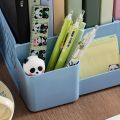 Multi-Layer A4 Document Holder Rack, PP Material Desk Organizer with Storage Box and Bookshelf for Office Supplies, File Rack. 