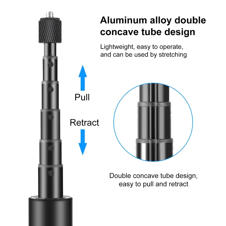 PULUZ%201.22m%20Retractable%20Invisible%20Selfie%20Stick%20with%20Tripod%20For%20Insta360%20X5%20X4%20/%20X4%20Air%20/%20X3%20Panoramic%20Action%20Camera%20Accessories%20-%20Image%205