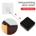 1pc Black Punch Free Automatic Sensor Door Closer Automatic Shutdown Device Non Punching Telescopic Sliding Door Device. 