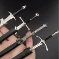 18-22cm Lord of F Rings Medieval Weapon Glamdring Aragorn Narthil Sword Metal Katana Samurai Sword Keychain Ornaments Gifts Toy. 