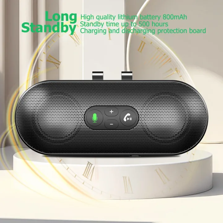 Bluetooth%205.4%20Car%20Kit%20Handsfree%20Dual%203W%20Speakerphone%20Sun%20Visor%20Speaker%20Mp3%20Player%20Wireless%20Music%20Receiver%20With%20Voice%20Assistant%20-%20Image%203