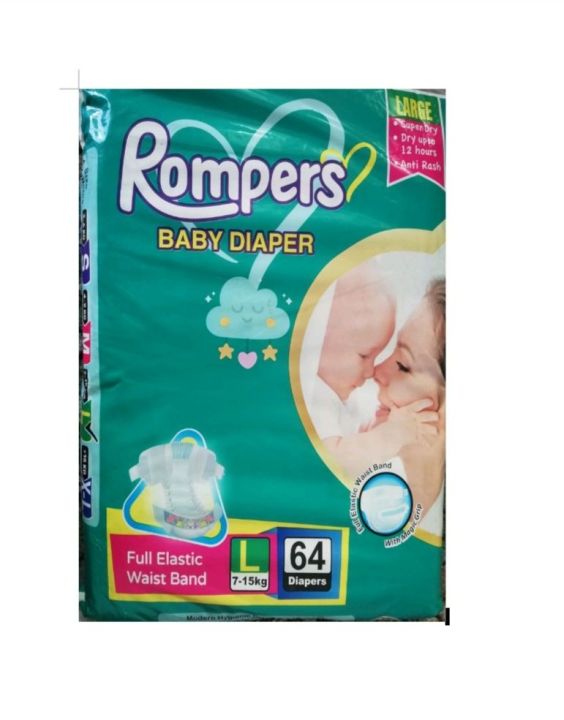 Rompers Baby Diapers Size L 4 64 Pcs