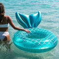 Rooxin Inflatable Swimming Ring Mermaid With Backrest Pool Floaters for Adult Teens Water Play Tube Swimming Mattress Pool Toys. 