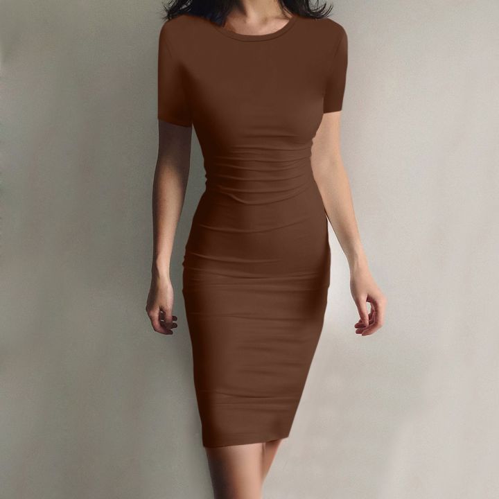Summer%20Dress%20High%20Stretch%20Tank%20Robe%20Solid%20Short%20Sleeve%20Casual%20Slim%20Long%20Pencil%20Dress%20Women%20%20Maxi%20Dress%20Elegant%20Thin%20Vestido%20-%20Image%207