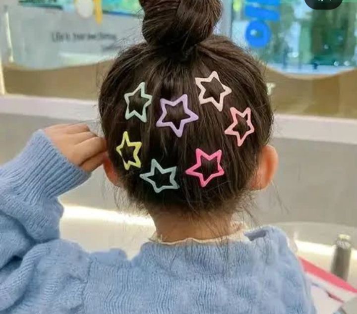 3 pc simple metal star pins for girls and kids