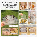 Portable Camping Tableware Set of 3/6 Pieces, Folding Plate,Bowl, Water Cup,Easy-Clean,Ultra-Light, Heat-Resistant,Collapsible. 