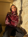 Vintage Knit Jacquard Stand Collar Women Cardigan Zipper Full Sleeve Pockets Loose Sweater New 2026 Spring Lady Soft Knitwear. 