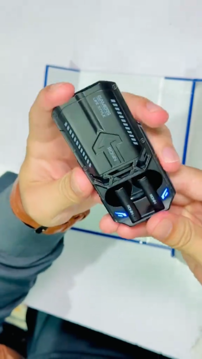 Ronin R-7035 Gaming TWS Earbuds – 40ms Ultra-Low Latency, Hi-Fi Audio, Metallic Charging Case, Neon Lighting, Powerful Bass.