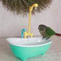 Parrot Automatic IntelligentBath Bird Shower Bathtub Supplies Blue Cute Plastic Cage AccessoriesHousehold Accessory Bird Bath.