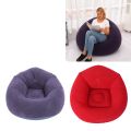 1Pc Inflatable Lounge Chair Sofa Flocking PVC Portable Folding Blow Up Sofa for Living Room Bedroom Balcony Office Travel. 