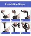 L7 Desktop Mobile Phone Holder Height Adjustable Stand & 360° Rotatable for Live Streaming Shoot YouTube TikTok Video and Multipurpose Round Base Smartphone Mobile Stand- Black. 