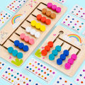 Montessori Learning Toys Mobile Color and Shape Puzzle,Matching Brain Teasers Logic Game Early Educational Wooden Toys for Kids. 