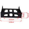 Black 3.5" to 5.25" drive bay computer pc case adapter mounting bracket.
