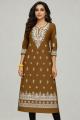 Muslim 2026 Kurtta Women's Fashionable Comfortable Dress Straight Tube Abito Donna Musulmana Islamic National style Slit hem.