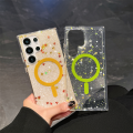 New Clear Acrylic Phone Case For Samsung Galaxy S25Ultra S25 S24Ultra S24FE S24 Gradient Glitter Design Support MagSafe Design Simple Style Maple / Leaf Embellishment. 