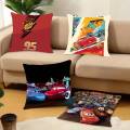 1PC Cartoon Cars Movie Lightning Mc Queen Pillow Case Square  Bedroom Sofa Leisure Comfort Cushion Car Home Decoration. 