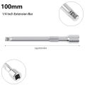 3pcs 1/4 Inch Socket Ratchet Wrench Extension Bar 50/75/100mm Long Bar Steering Sleeve Connecting Rod Socket Extender hand tool. 