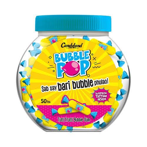 Bubble Pop CandyLand Tutti Frutti Bubble Gum ( 50 PCS ) JAR