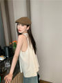 Clear Stock 💥   Sfb010 😁 Women's Simple Solid Color Sleeveless Halter Neck Tank Top. Cute Vest for Beautiful Girls, Korean Style Fashion. Can Be Worn on the Outside.. 