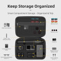 All-in-One Storage Bag for Osmo Action 6 Case Holds Camera Charger Battery Base Selfie Stick Portable Accessories Organizer.